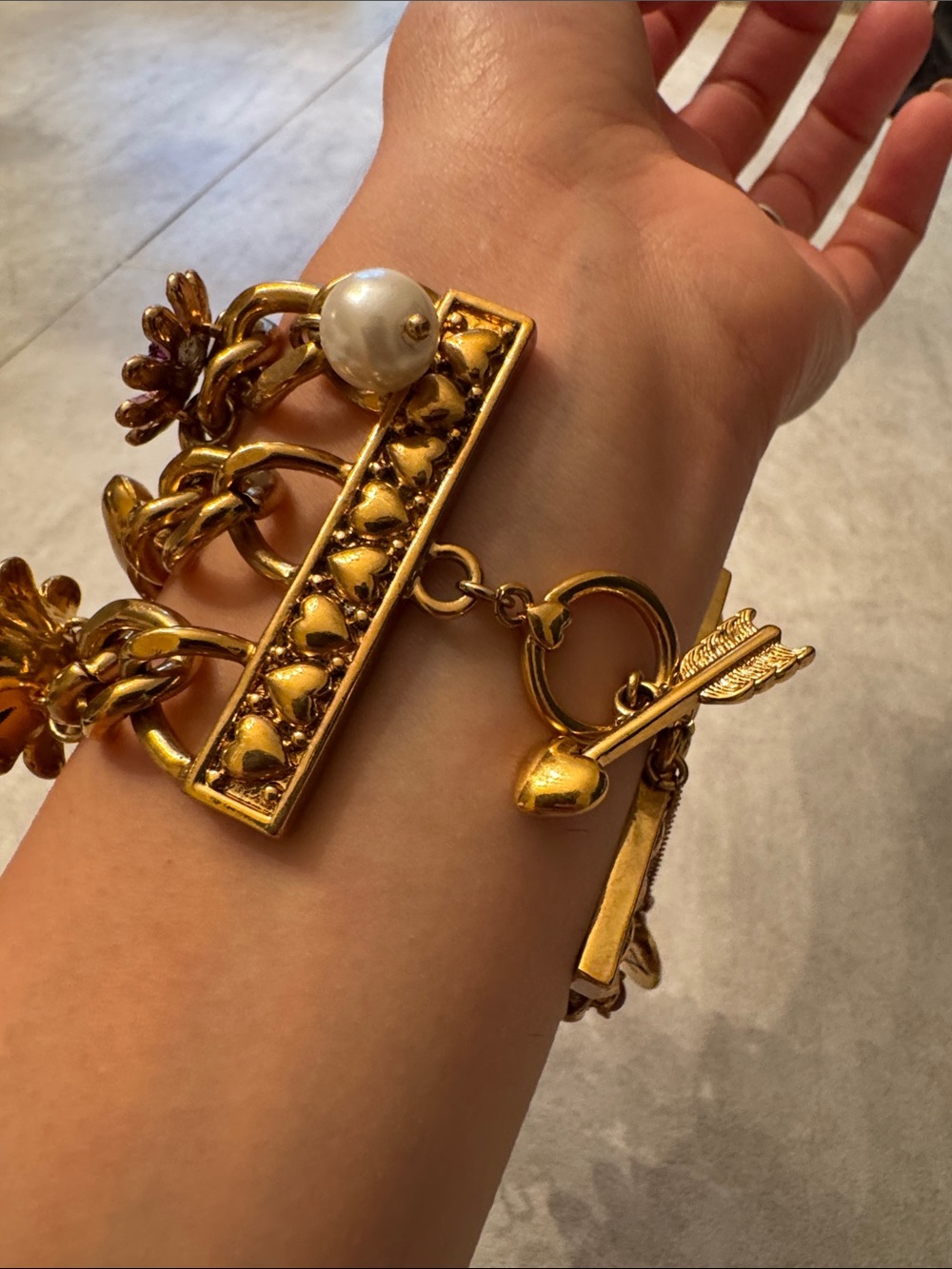 Betsy Johnson Gold-Tone Charm Bracelet - Picture 2 of 7